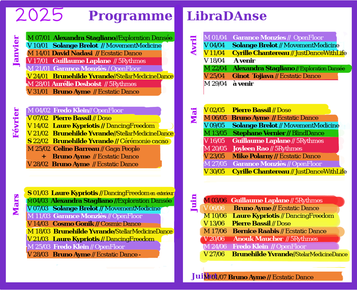 programme de l'année